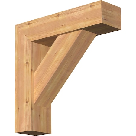 Ekena Millwork Traditional Block Smooth Bracket w/ Offset Brace, Western Red Cedar, 7 1/2"W x 28"D x 28"H BKT0806X28X28TRA05SWR